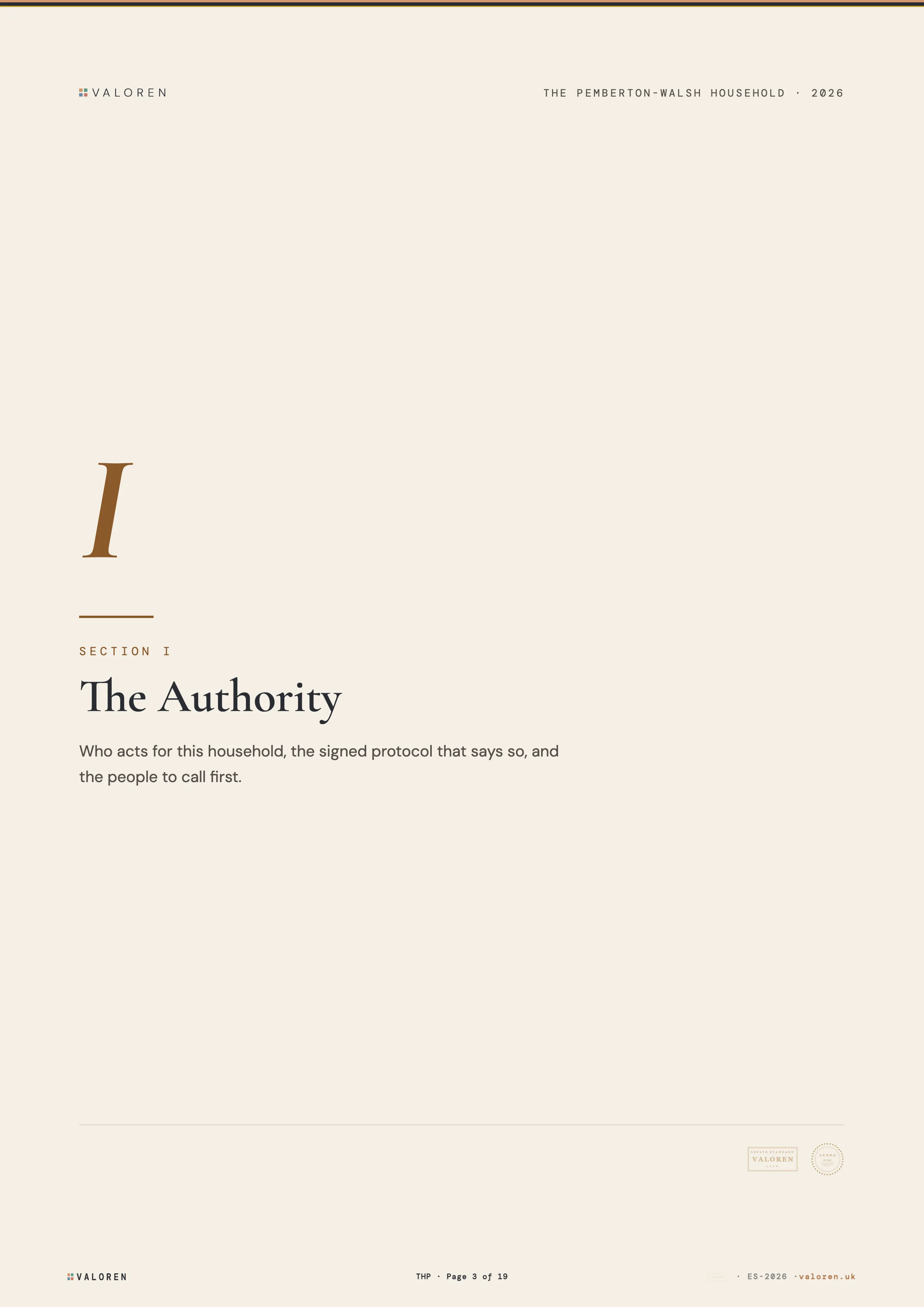 The first section inside the pack: The Authority.